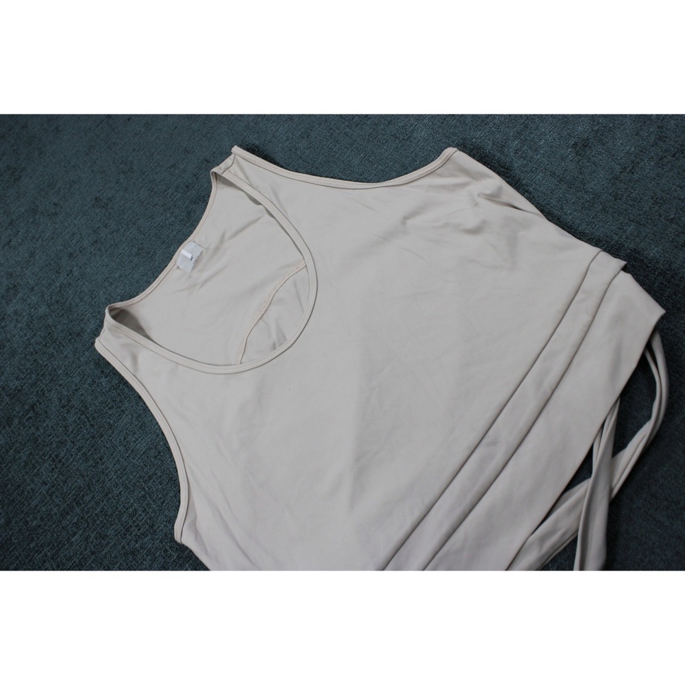 CALIA by Carrie Underwood Womens XL Beige Sleeveless Wrap Tie Hem Active  Top